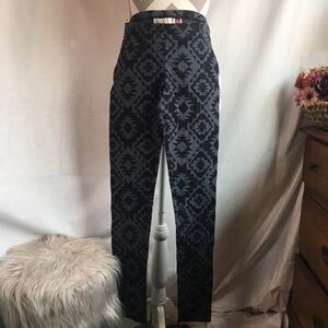 Men's Geometric Patterned Pants - Black